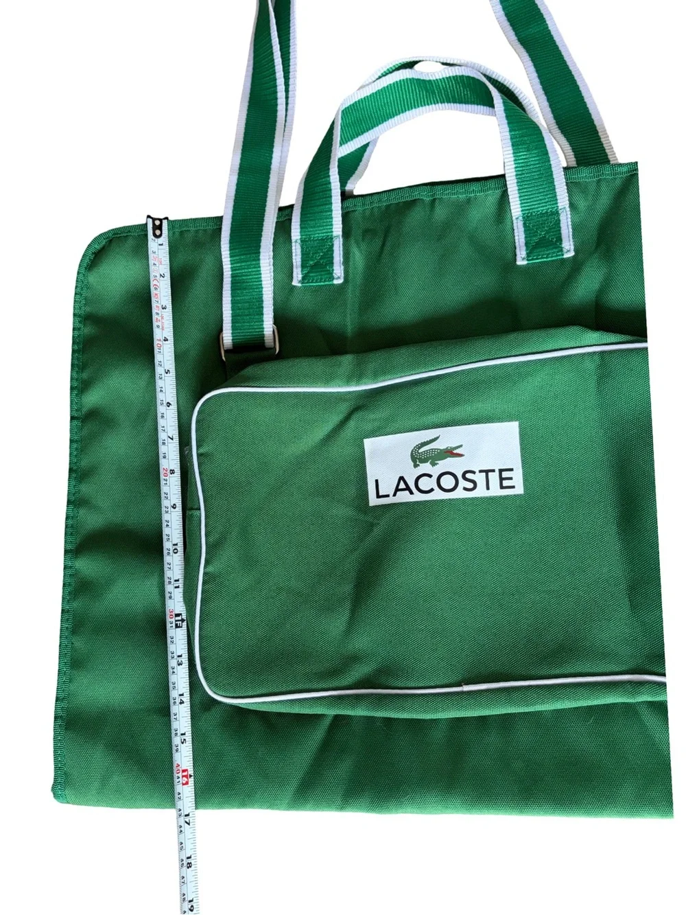 Vintage Lacoste Green Convertible Garment Travel Bag NWOT